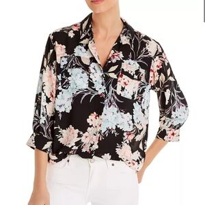Karl Lagerfeld Black Floral Blouse
